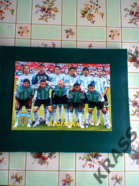 Открытка - сборная Аргентины. Серия В мире футбола