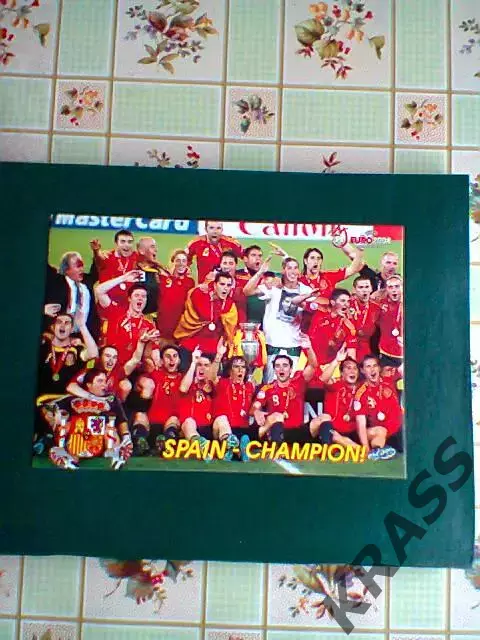 открытка - сборная Испании чемпион Европы 2008