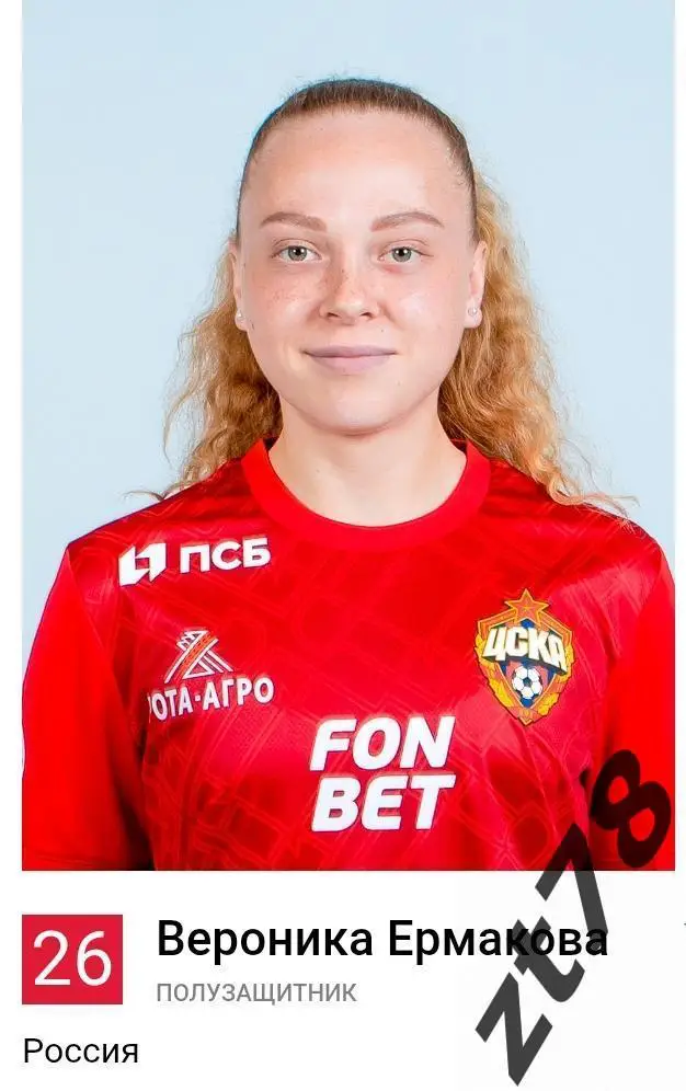 Наклейка Вероника Ермакова (ЖФК ЦСКА) 2025