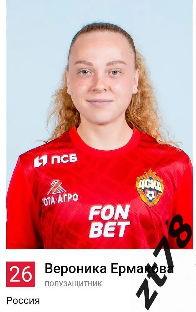 Наклейка Вероника Ермакова (ЖФК ЦСКА) 2025
