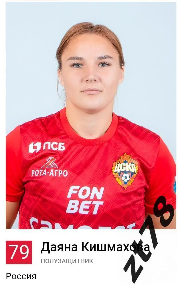 Наклейка Даяна Кишмахова (ЖФК ЦСКА) 2025