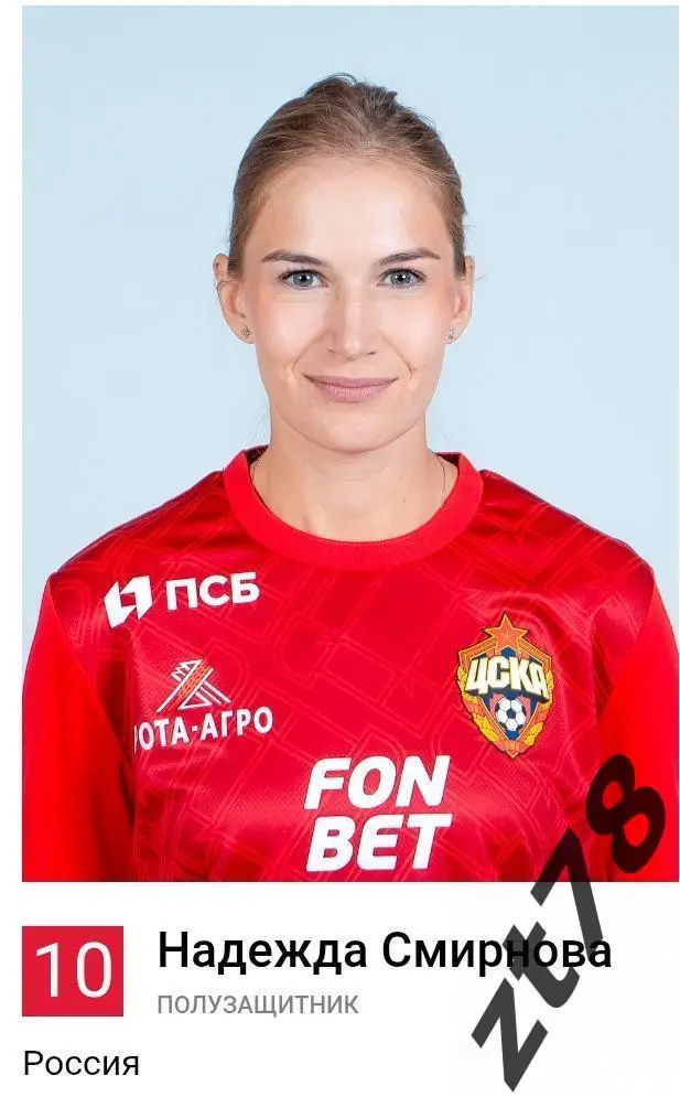 Наклейка Надежда Смирнова (ЖФК ЦСКА) 2025