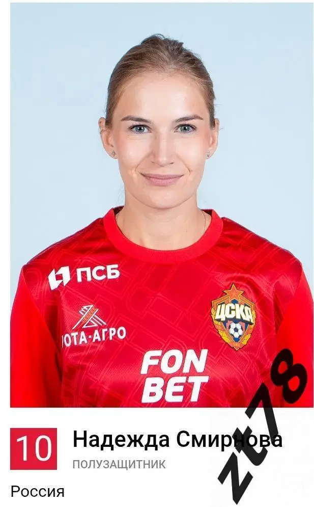 Наклейка Надежда Смирнова (ЖФК ЦСКА) 2025