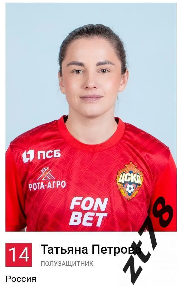 Наклейка Татьяна Петрова (ЖФК ЦСКА) 2025