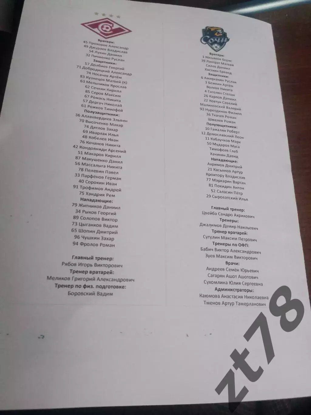 Спартак-м (Москва) - Сочи-м (Сочи) 15.08.2025 2