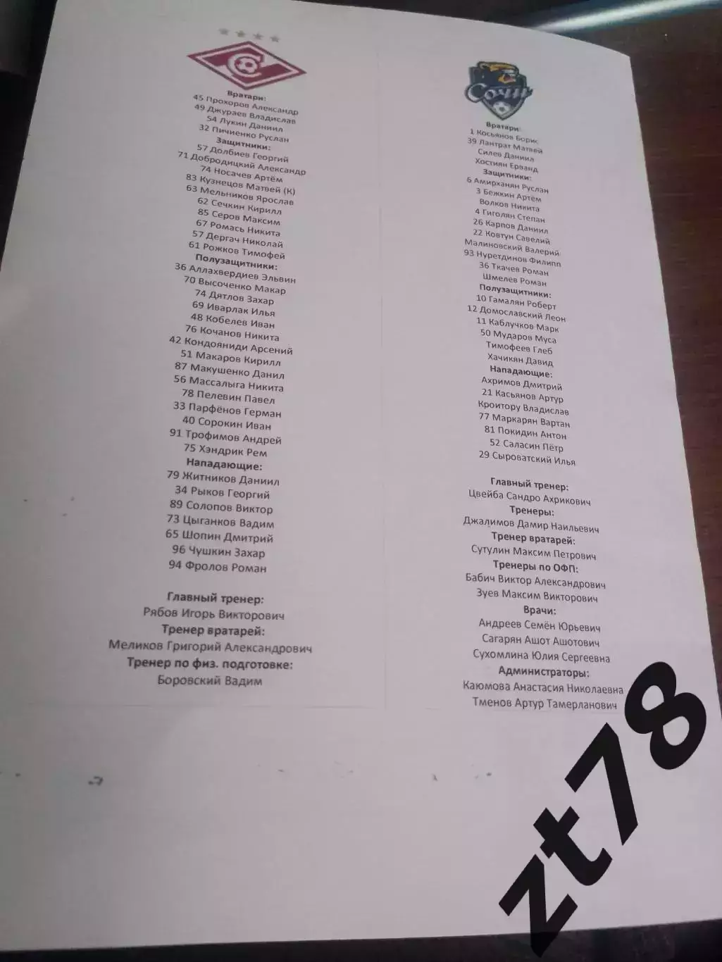 Спартак-м (Москва) - Сочи-м (Сочи) 15.08.2025 2