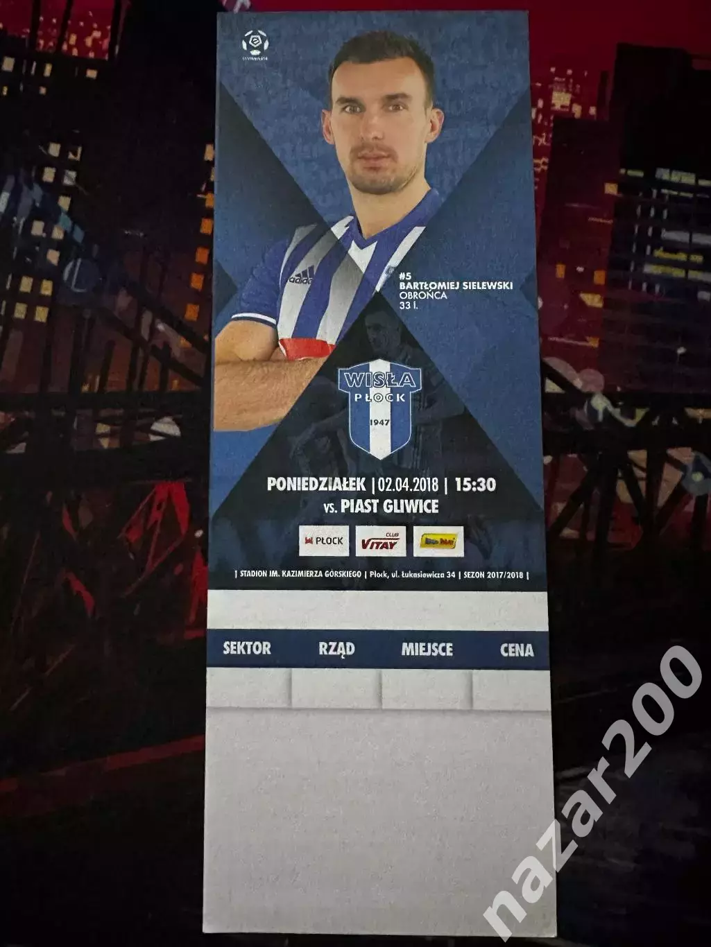 Вісла Плоцьк(Wisla Plock Висла Плоцк)-Пяст(Piast) 02.04.2018