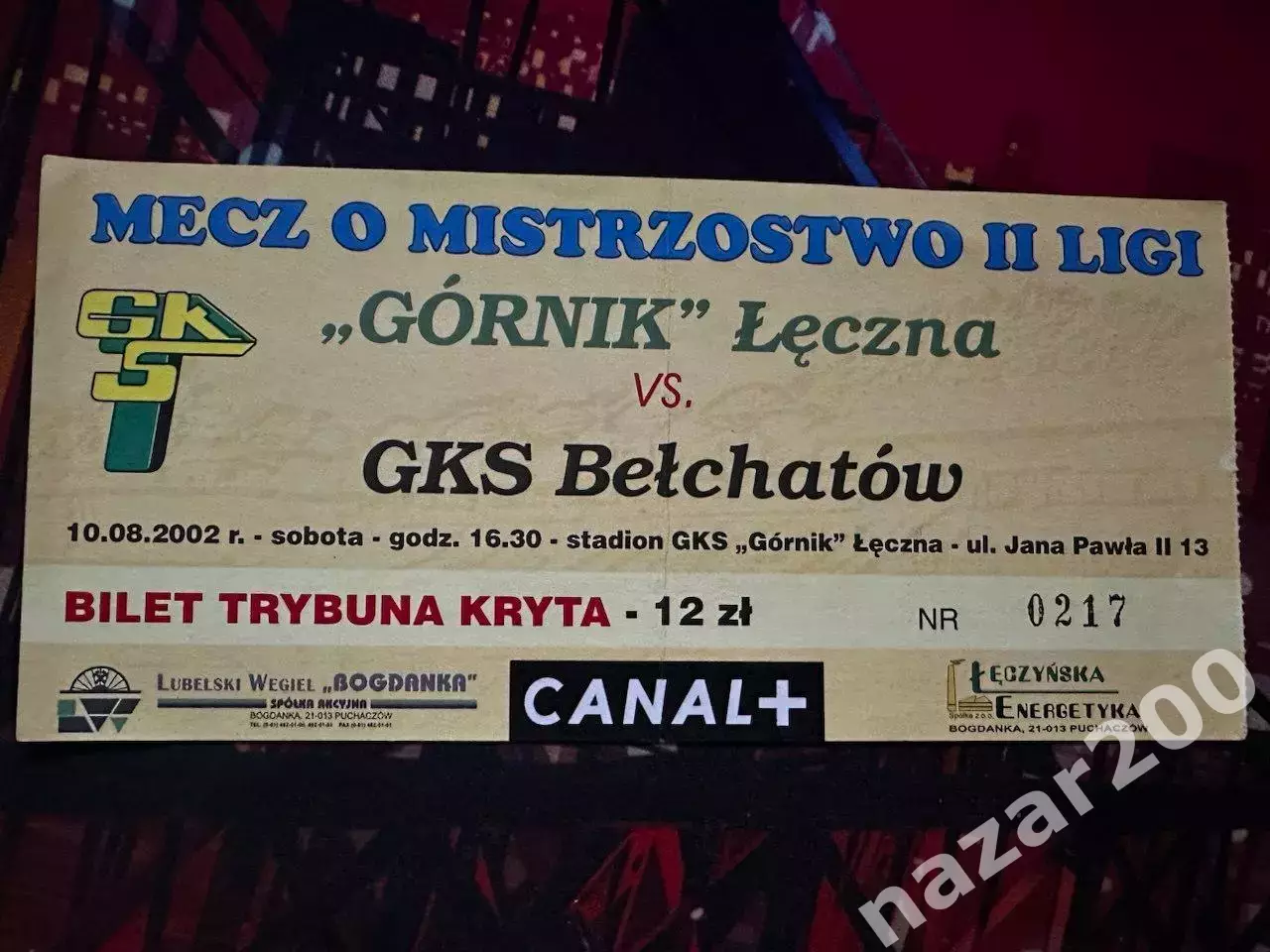 Гурник Ленчна(Gornik Leczna)-ГКС Белхатув(GKS Belchatow) 10.08.2002