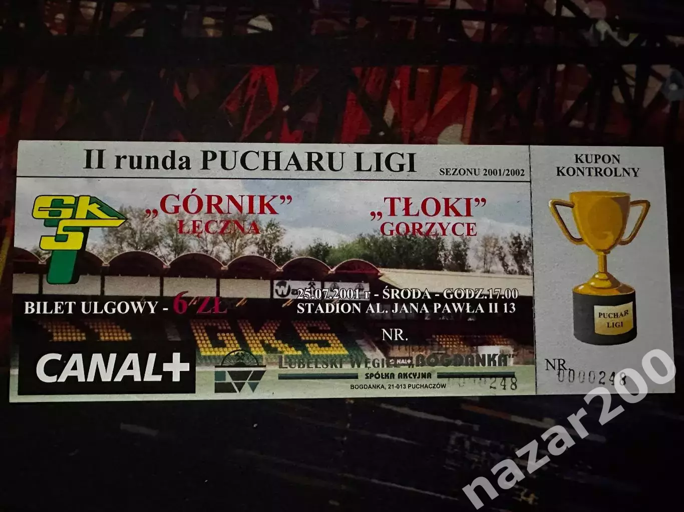 Гурник Ленчна(Gornik Leczna)-Тлокі(Tloki Тлоки) (2 раунд кубка) 25.07.2001