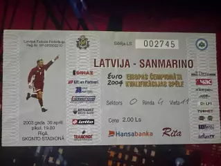 Латвія(Latvia Latvija Латвия)-Сан-Марино(San Marino) 30.04.2003