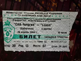 СКА-Энергия(Хабаровск)-Сокол(Саратов 26.04.2004