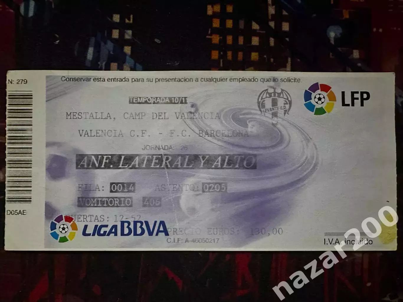Валенсія(Valencia)-Барселона(Barcelona) 03.03.2011(Обмін)