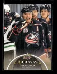 NHL. 2021-22 Upper Deck Series 1 UD Canvas CAM ATKINSON #C23 Blue Jacks
