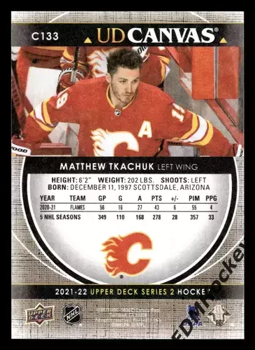 NHL. 2021-22 Upper Deck Series 2 UD Canvas MATTHEW TKACHUK #C133 Calgary Flames 1