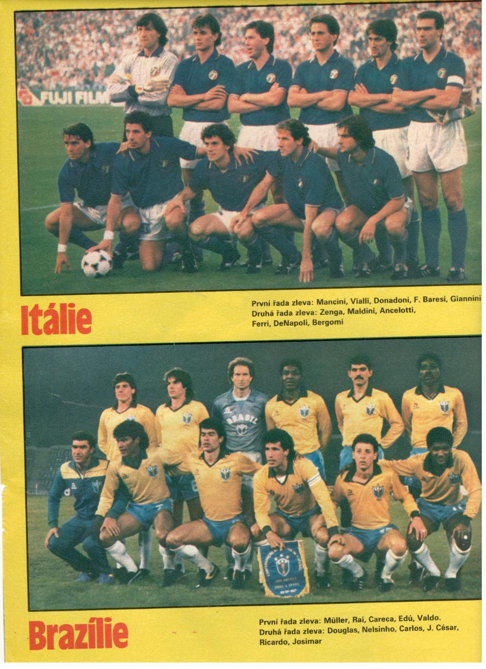 Участники чемпионата мира 1990. Италия, Бразилия