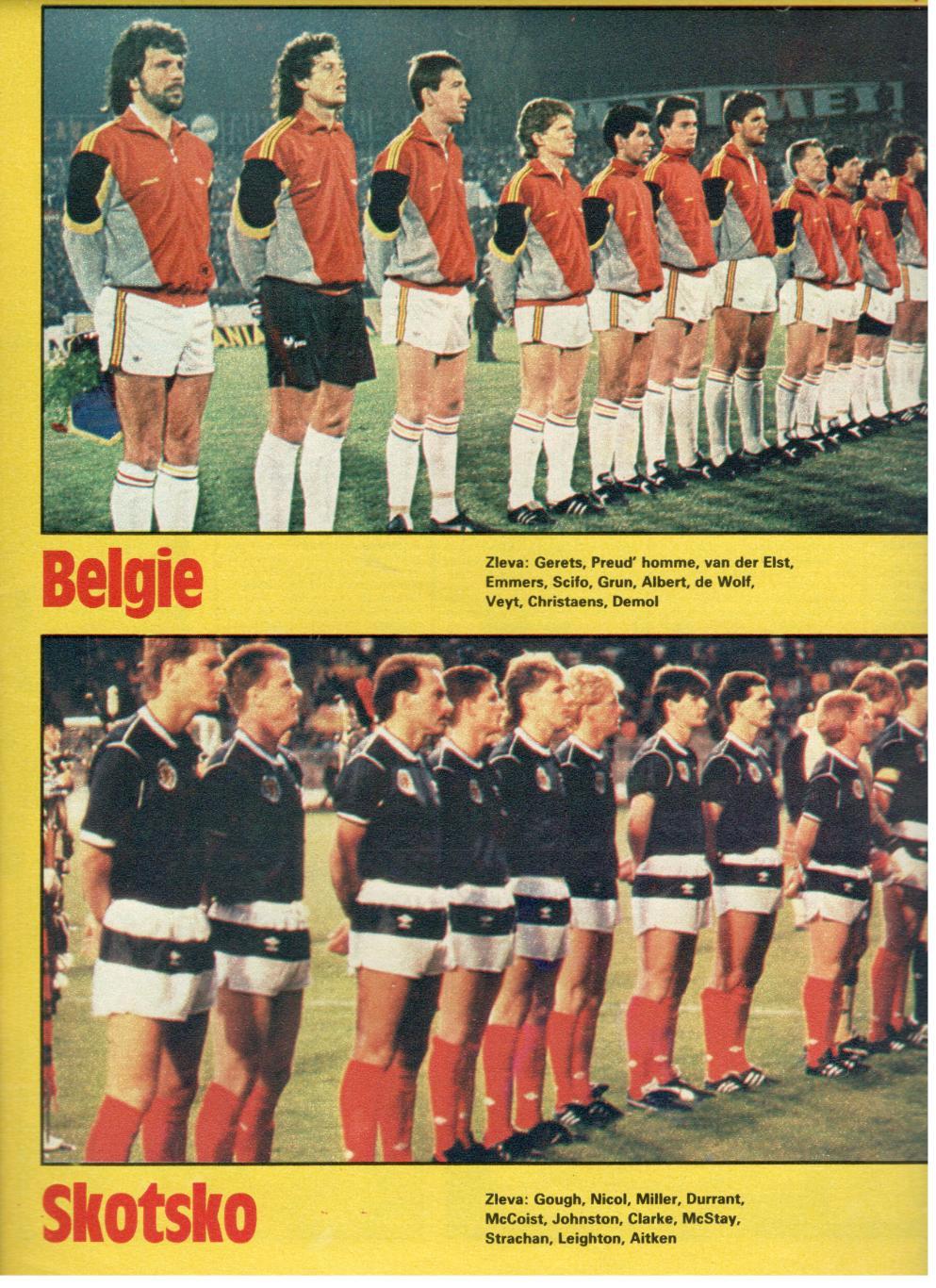 Участники чемпионата мира 1990. Бельгия, Шотландия