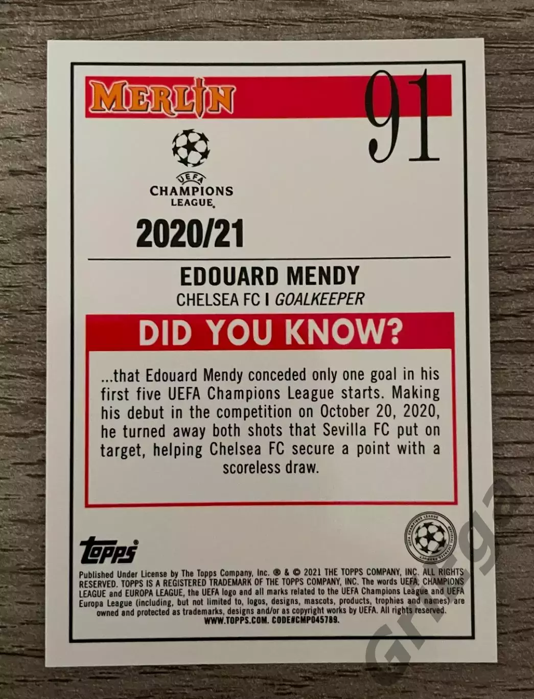 Карточка новичка Edouard Mendy Chelsea FC 1