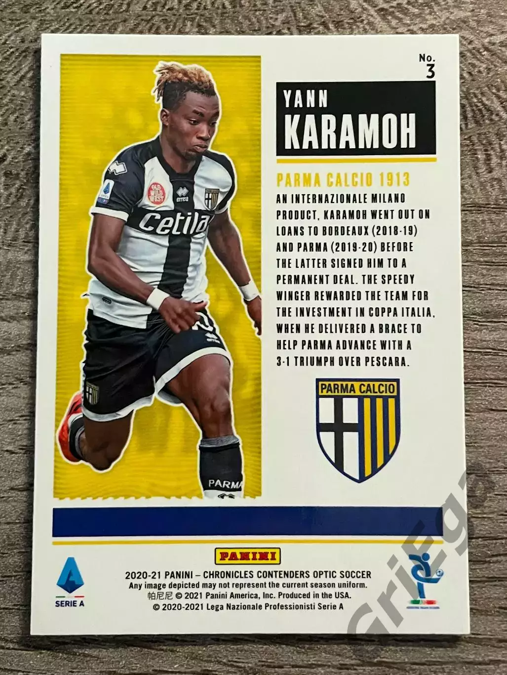 2020/21 PANINI Chronicles Soccer #3 Yann Karamoh RC 1