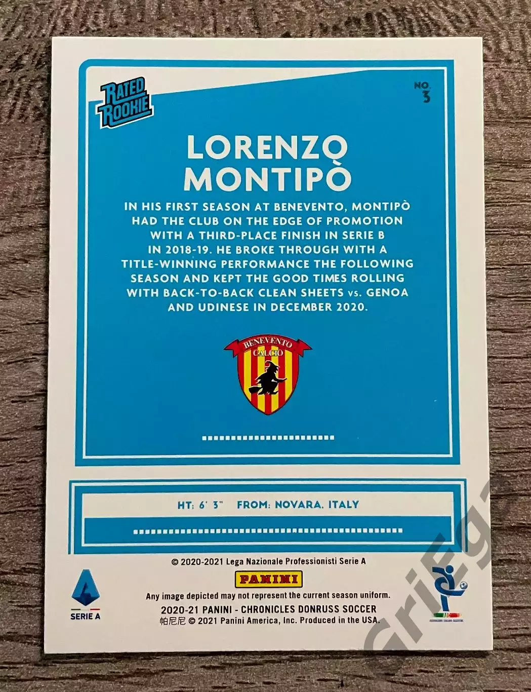 2020/21 PANINI Chronicles Soccer #RR3 Lorenzo Montipo RC 1