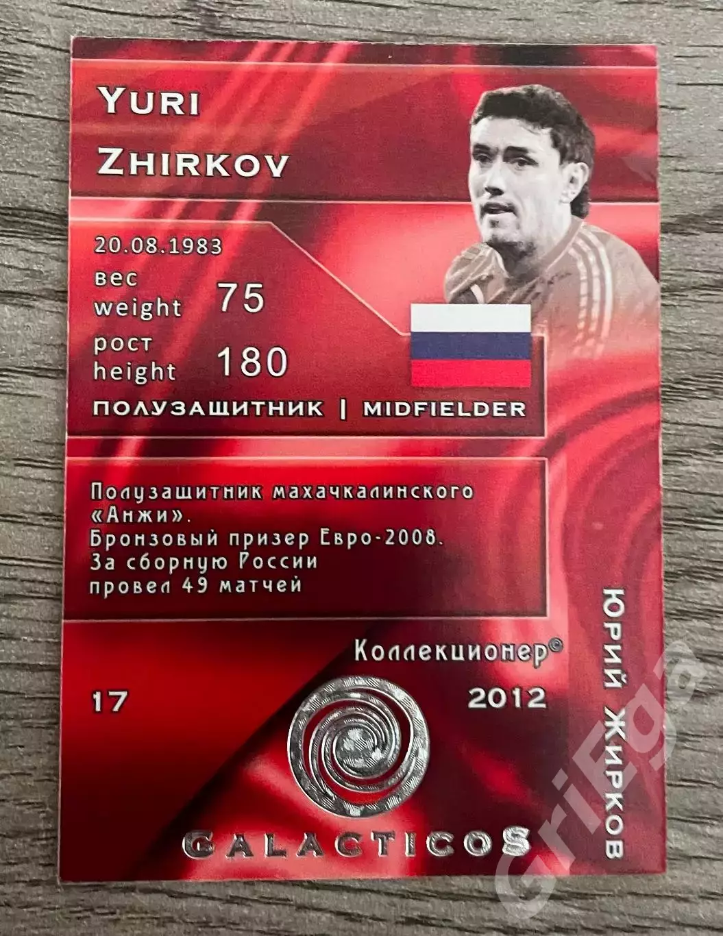 Карточка - Юрий Жирков (Сборная России) GalacticoS 2012 1