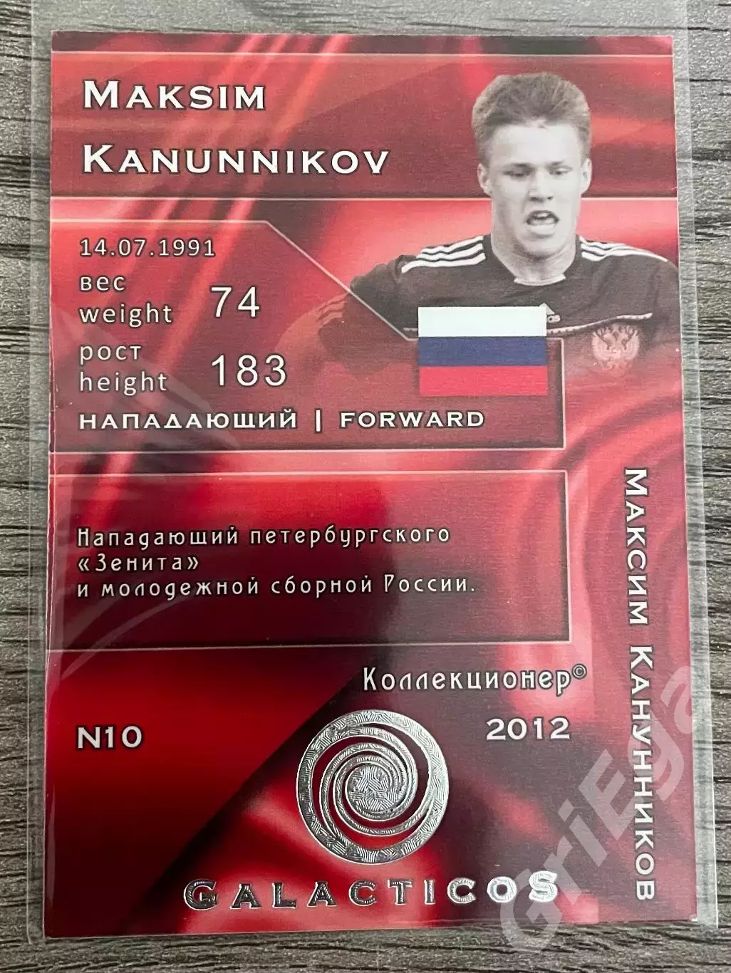 Карточка - Максим Канунников (Сборная России, Зенит) GalacticoS 2012 1