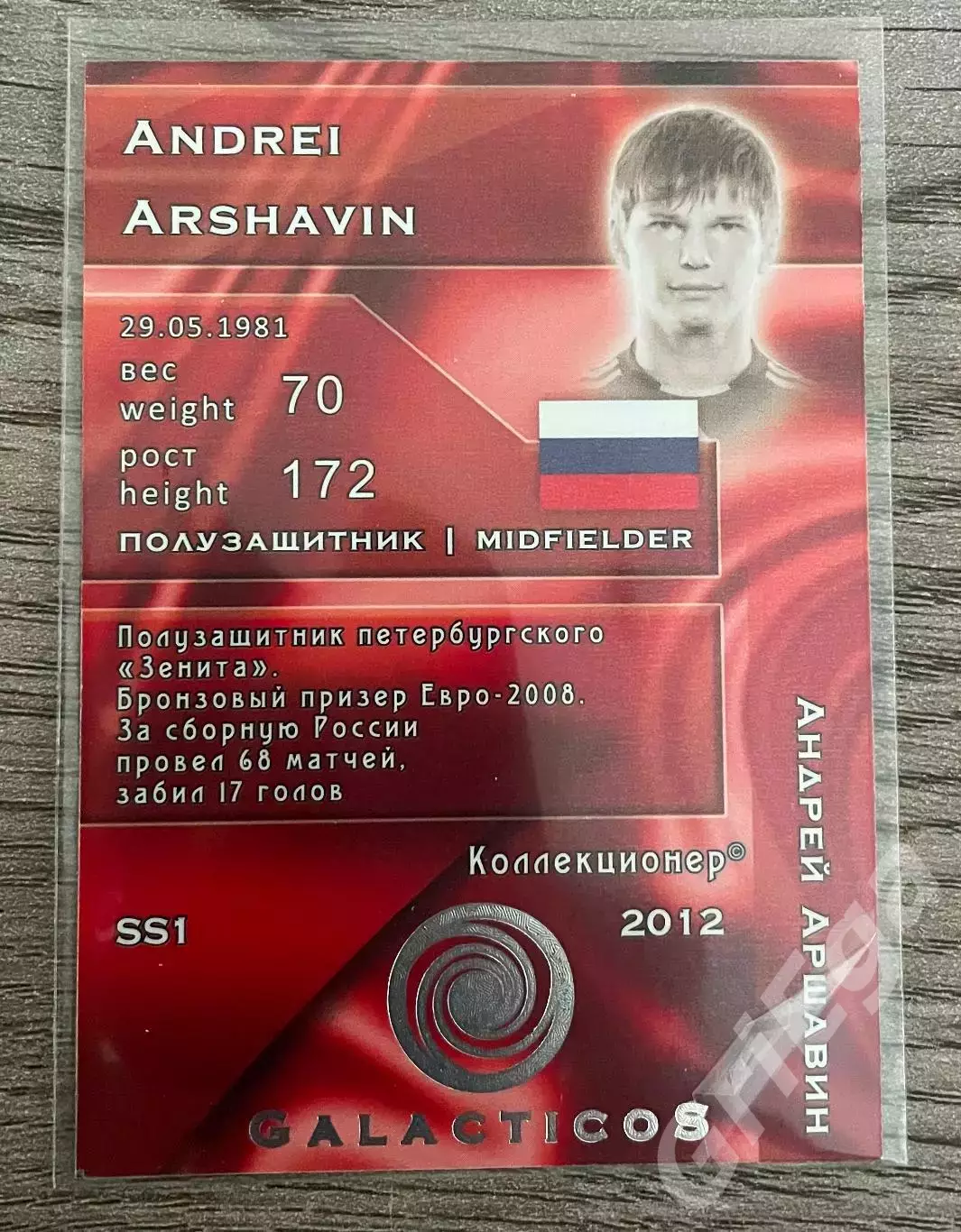 Карточка SS1 - Андрей Аршавин (Сборная России, Зенит) GalacticoS 2012 1
