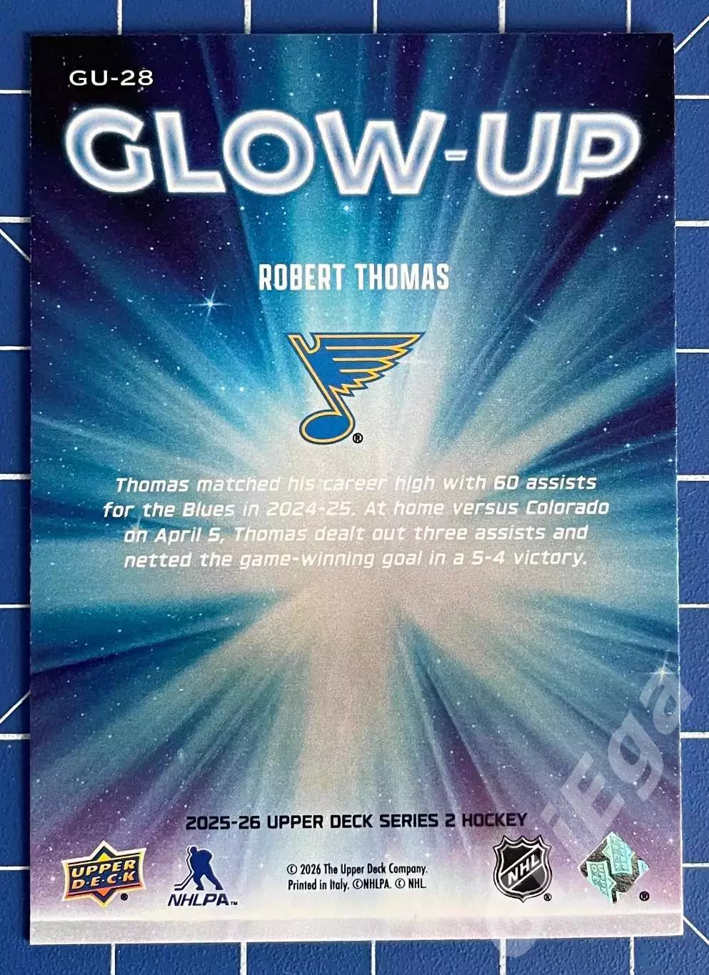 Хоккей. Карточка Robert Thomas/Роберт Томас (St. Louis Blues/Сент-Луис Блюз) 1