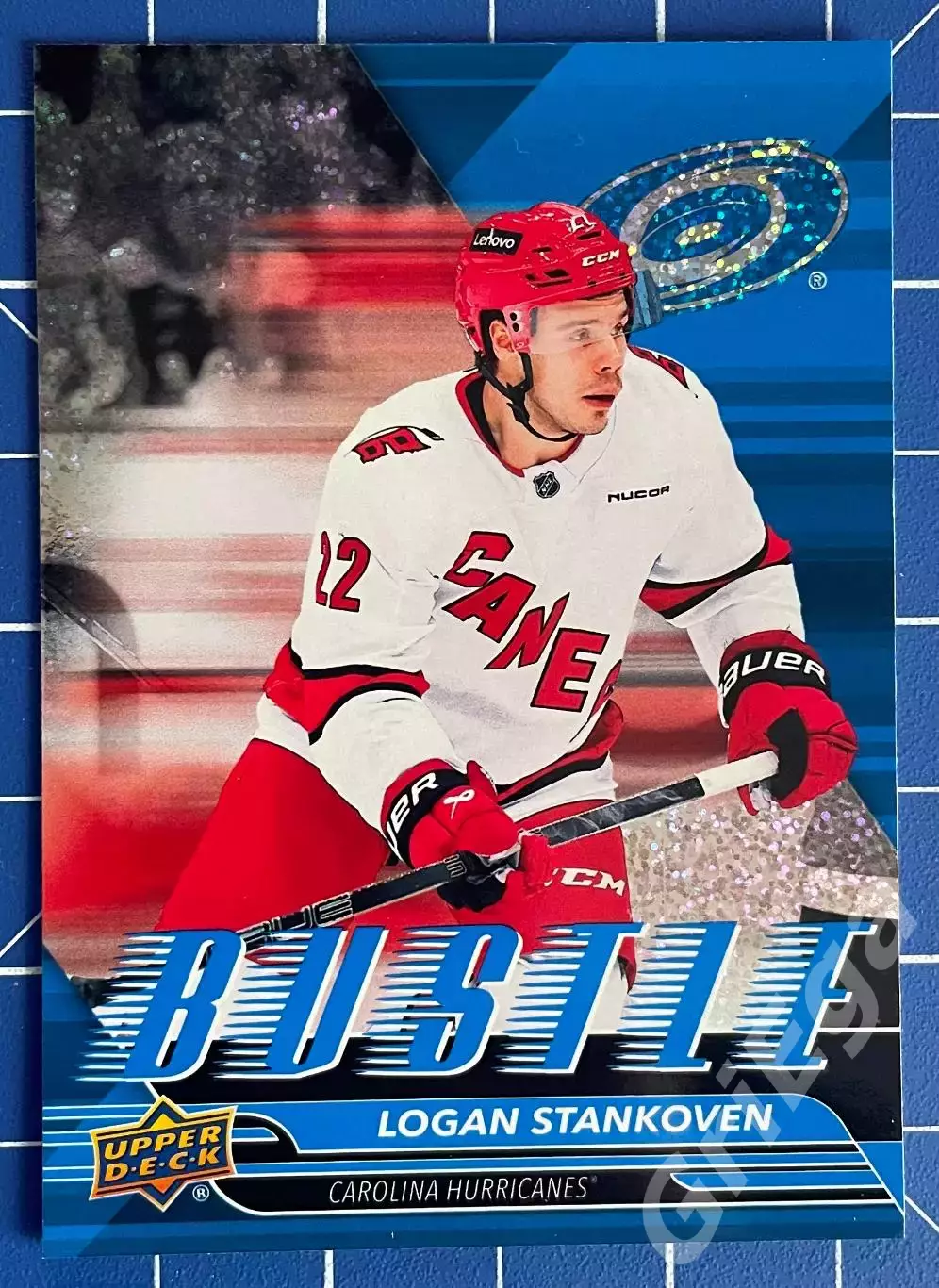Хоккей. Карточка Logan Stankoven/Логан Стэнковен (Carolina Hurricanes/Каролина)
