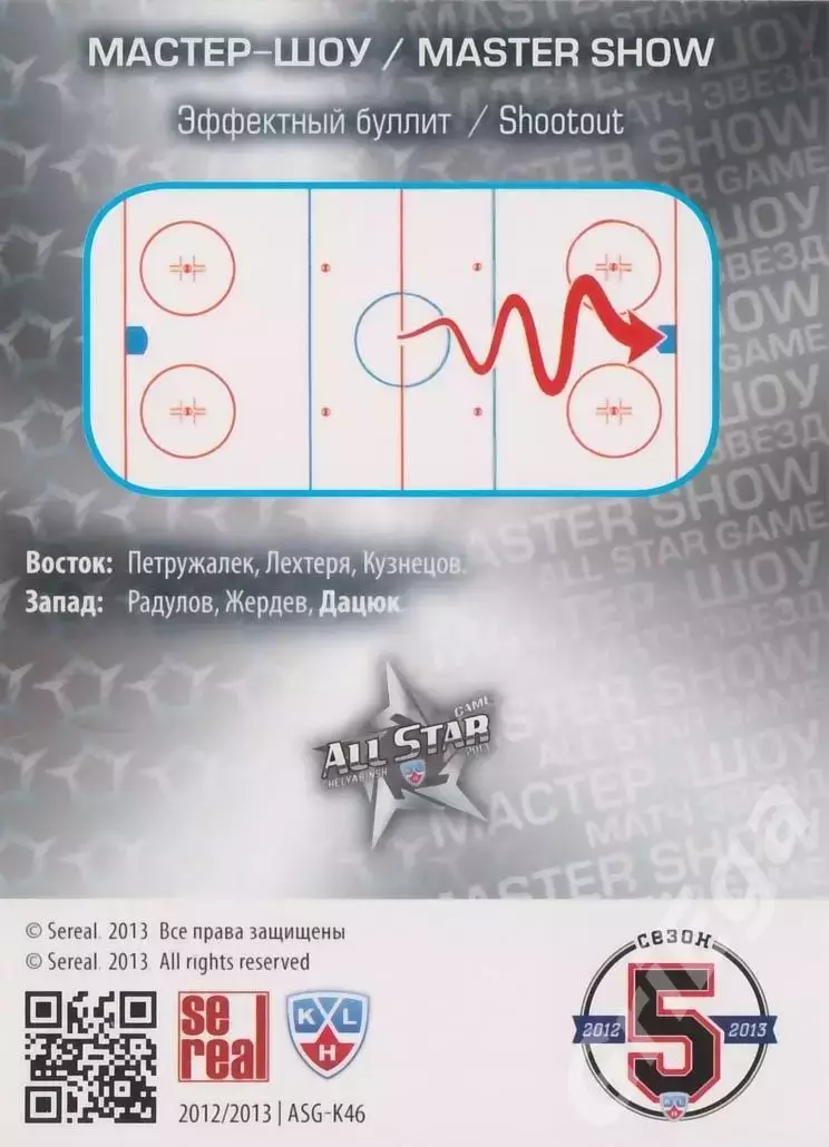 2012-13 SeReal Карточки КХЛ Павел Дацюк (ЦСКА Москва) 1