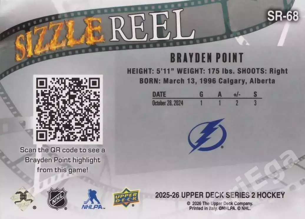 Brayden Point 2025-26 Upper Deck Hockey (Tampa Bay Lightning) 1