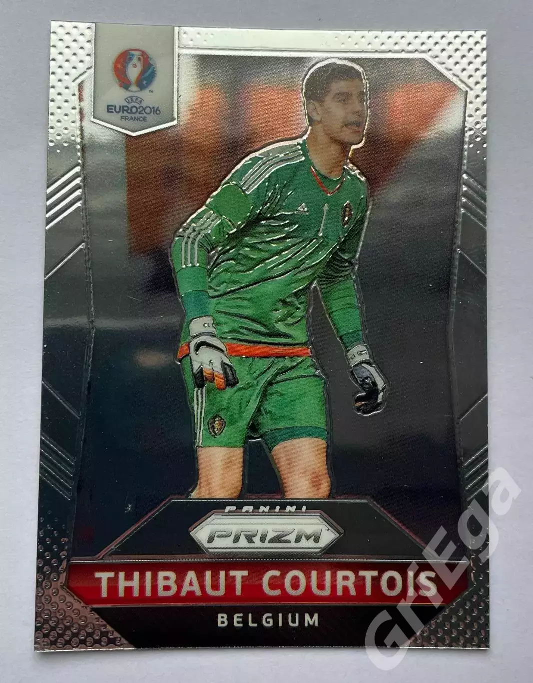Футбол. Карточка Thibaut Courtois PANINI Чемпионат Европы 2016 Prizm