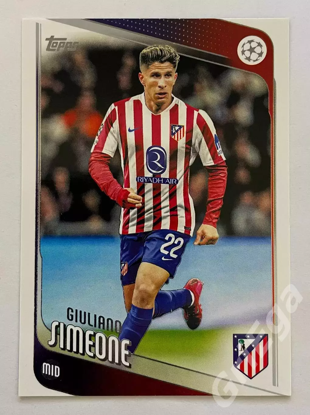 Футбол Карточка Giuliano Simeone/Джулиано Симеоне (Атлетико Мадрид) TOPPS
