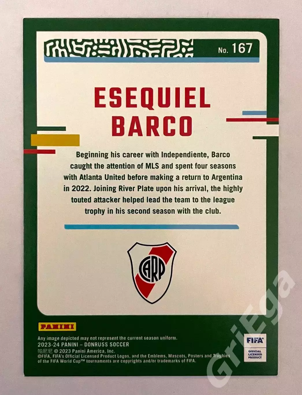 Футбол Карточка Esequiel Barco/Эсекьель Барко (River Plate/Спартак Москва) 1