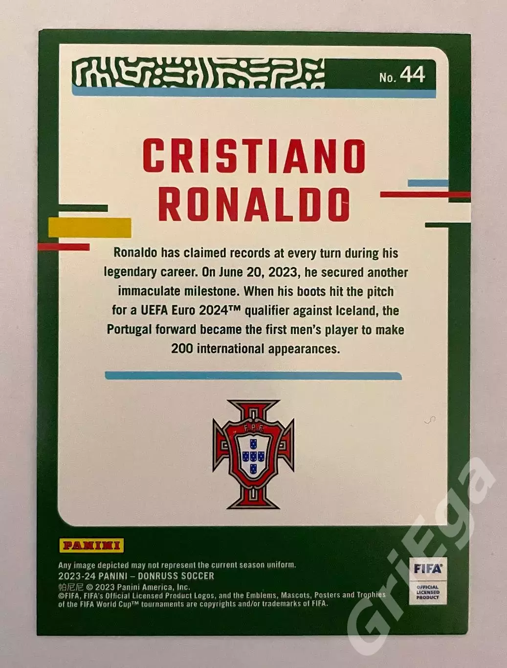 Футбол Карточка Cristiano Ronaldo/Криштиану Роналду (Portugal/Португалия) 1