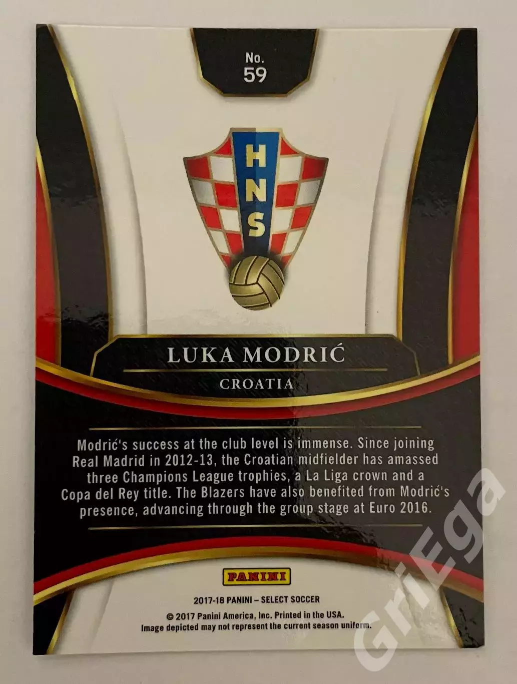 Футбол Карточка Luka Modric/Лука Модрич (Croatia/Хорватия) PANINI 2017-18 1