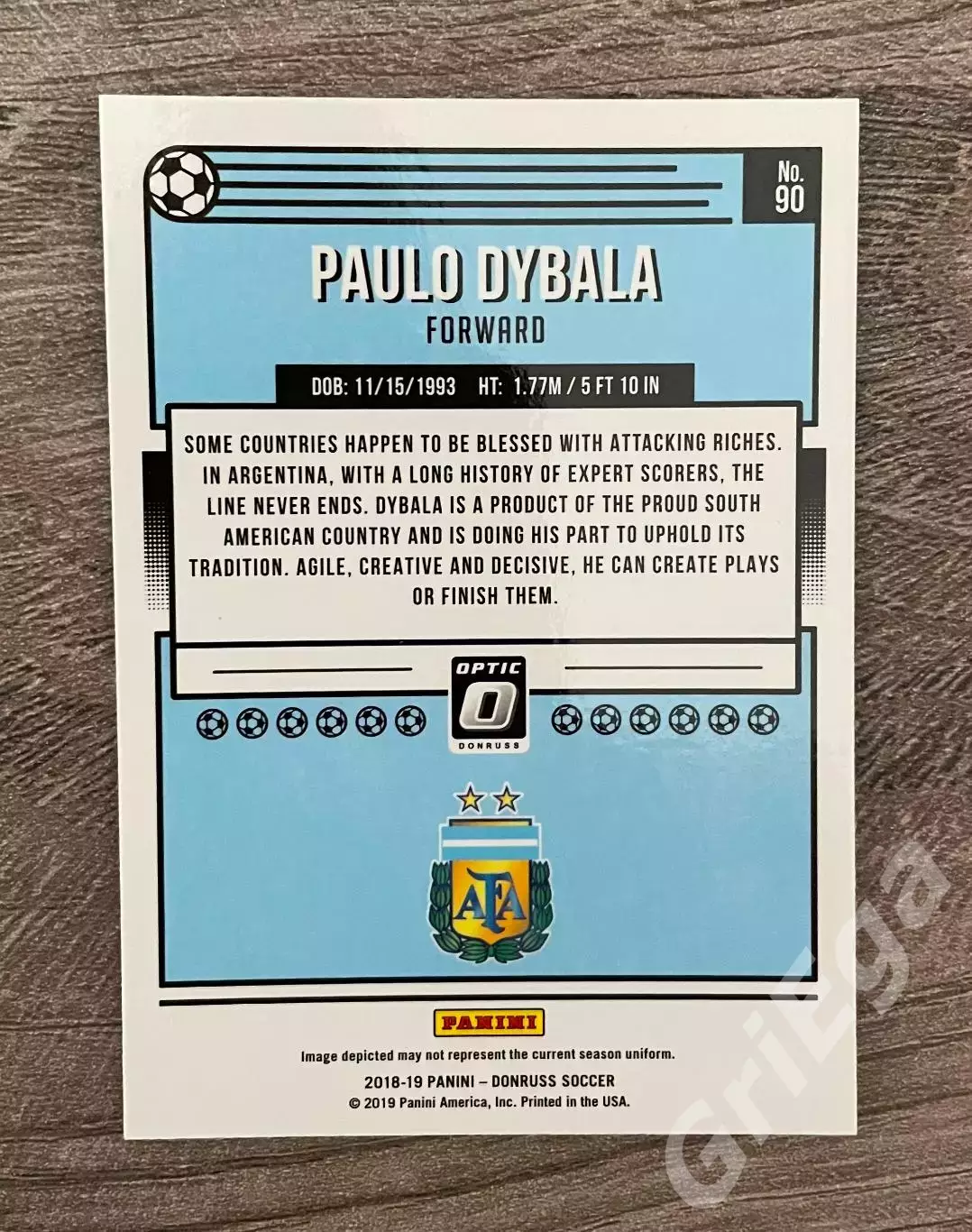 Футбол Карточка Paulo Dybala/Пауло Дибала (Argentina/Аргентина) 1