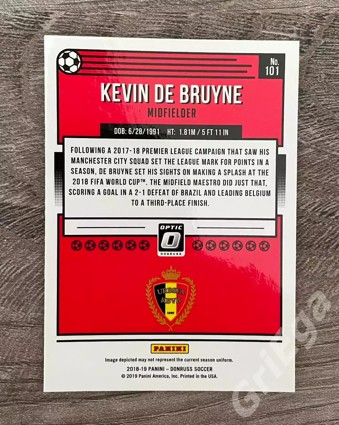 Футбол Карточка Kevin De Bruyne/Кевин Де Брёйне (Belgium/Бельгия) 1