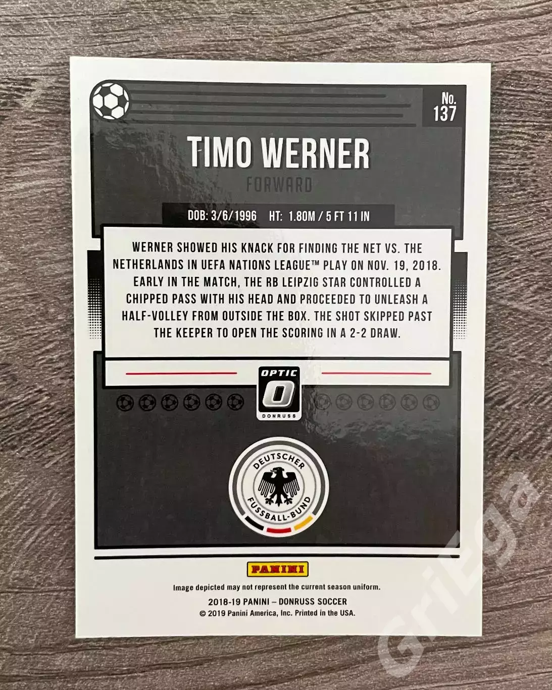 Футбол Карточка Timo Werner/Тимо Вернер (Germany/Германия) 1