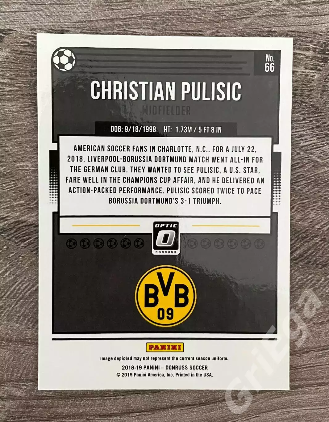 Футбол Карточка Christian Pulisic/Кристиан Пулишич (Borussia Dortmund) 1
