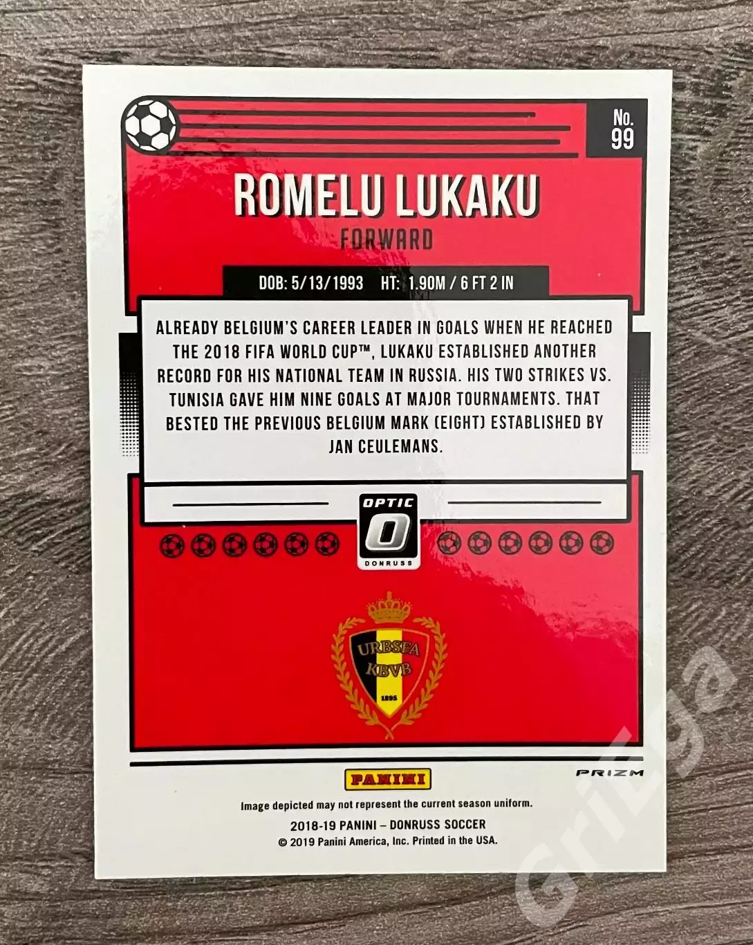 Футбол Карточка Romelu Lukaku/Ромелу Лукаку (Belgium/Бельгия) 1