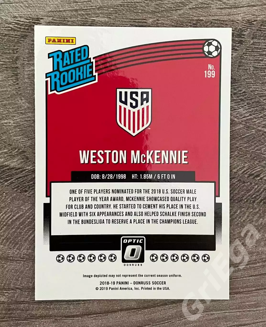 Футбол. Карточка Weston McKennie/Уэстон Маккенни (United States) 1