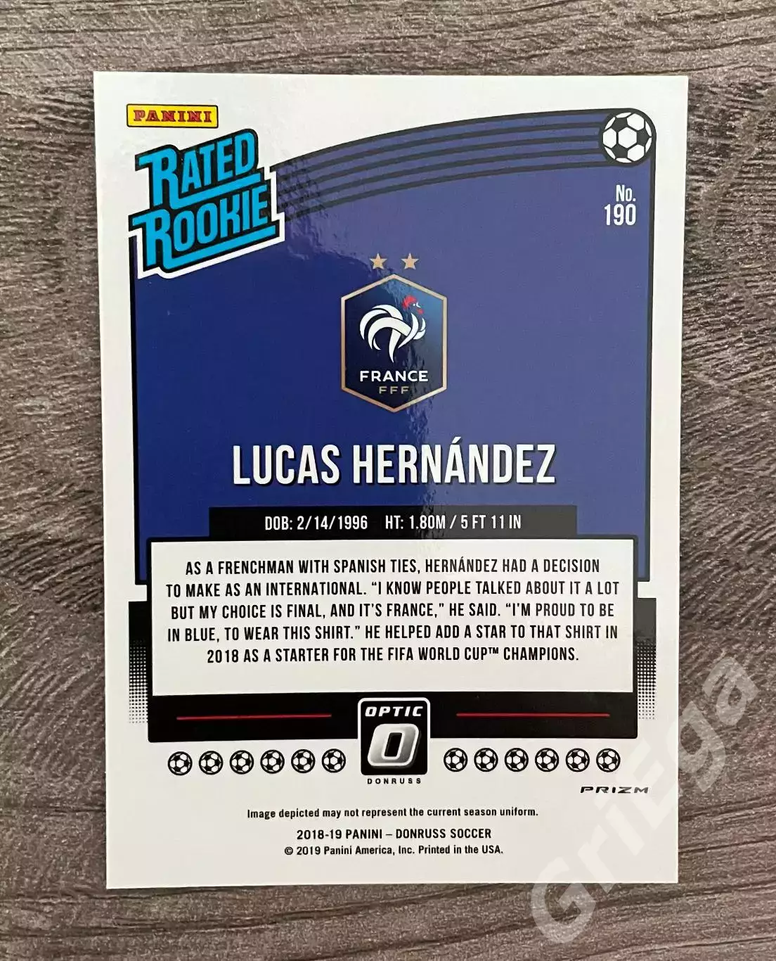 Футбол Карточка Lucas Hernandez/Люка Эрнандес (France/Франция) 1
