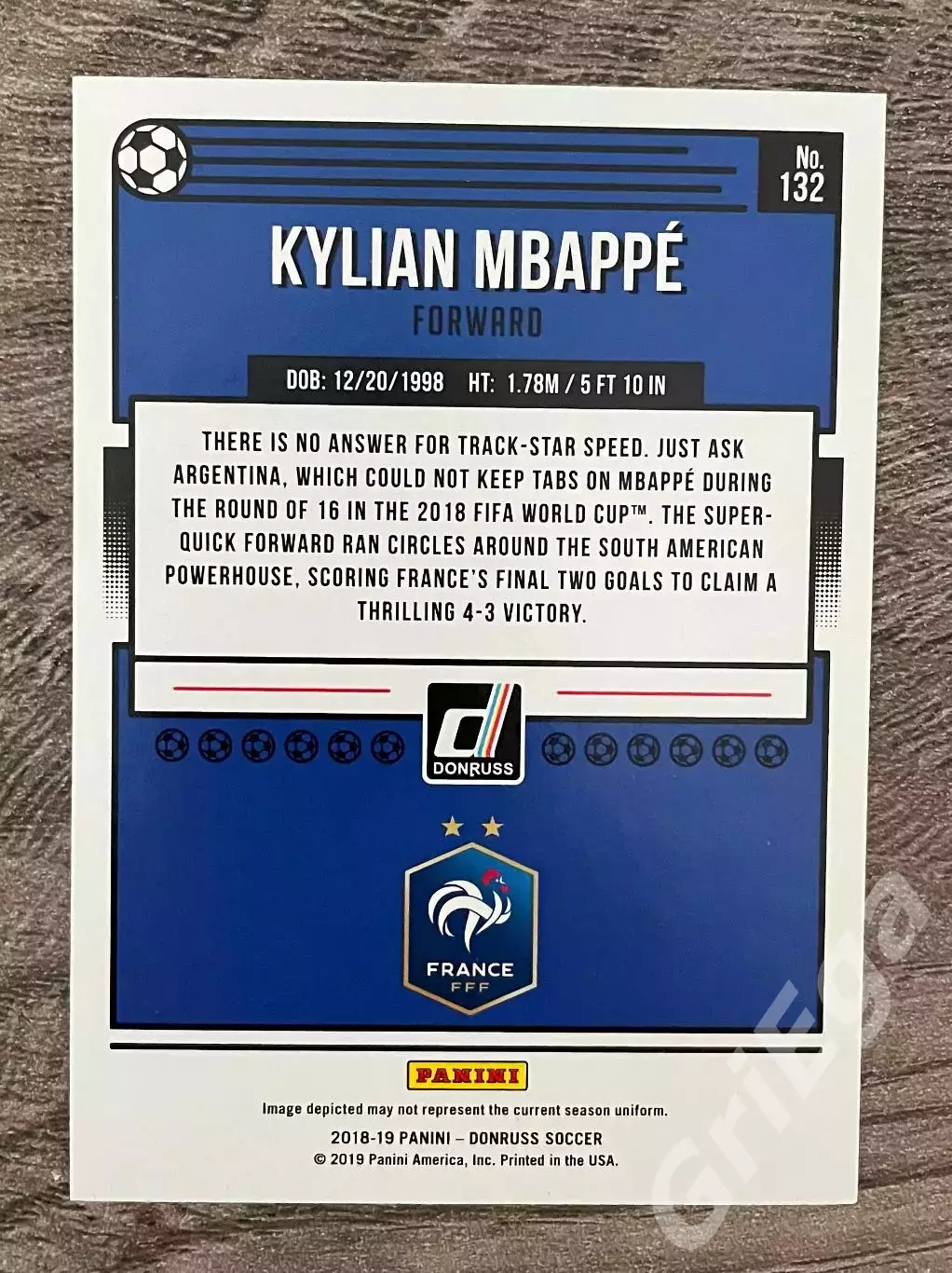 Футбол карточка Kylian Mbappe/Килиан Мбаппе (France/Франция) 1