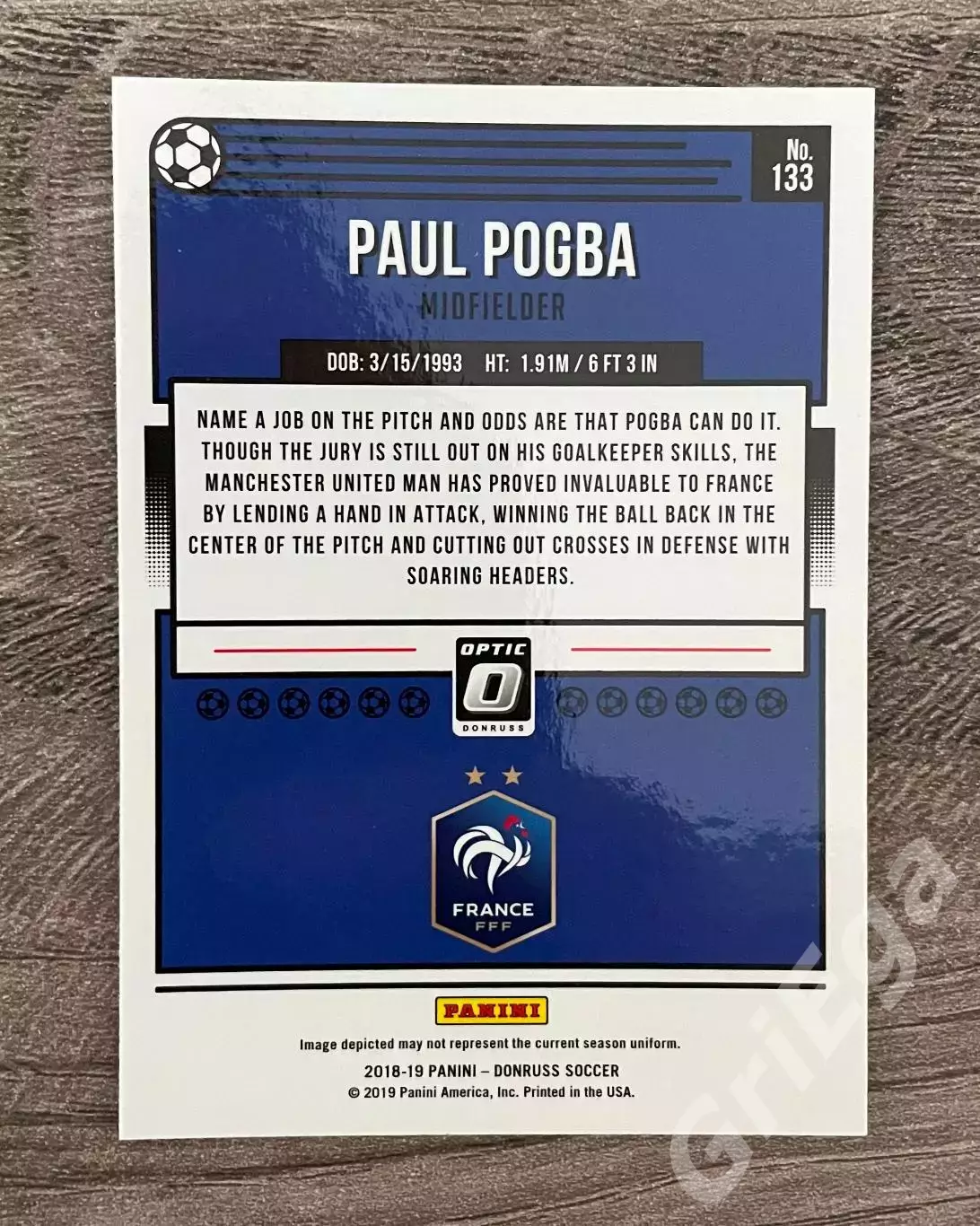 Футбол карточка Paul Pogba/Поль Погба (France/Франция) 1