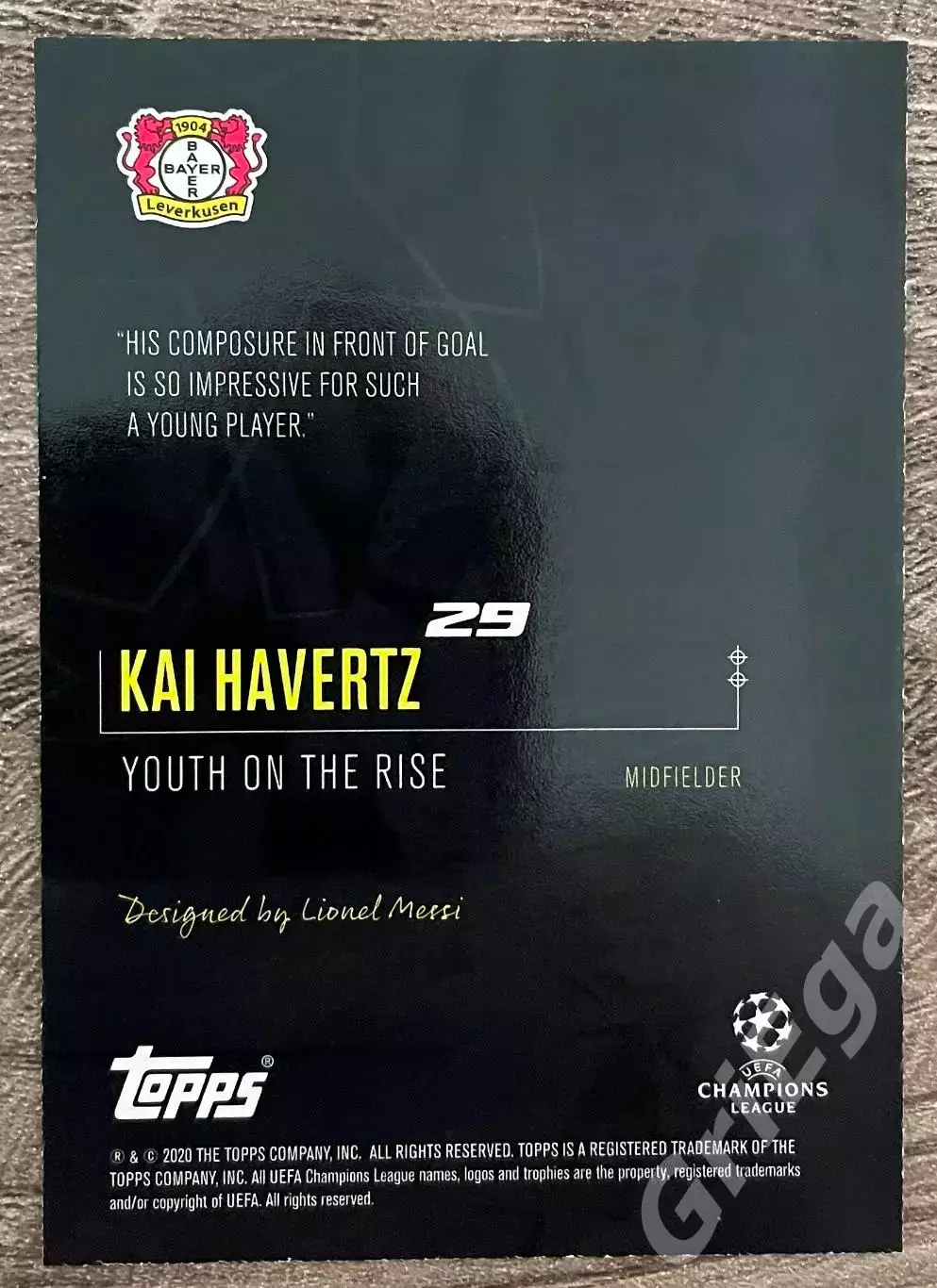 Футбол карточка Kai Havertz/Кай Хаверц (Bayer 04 Leverkusen) 1