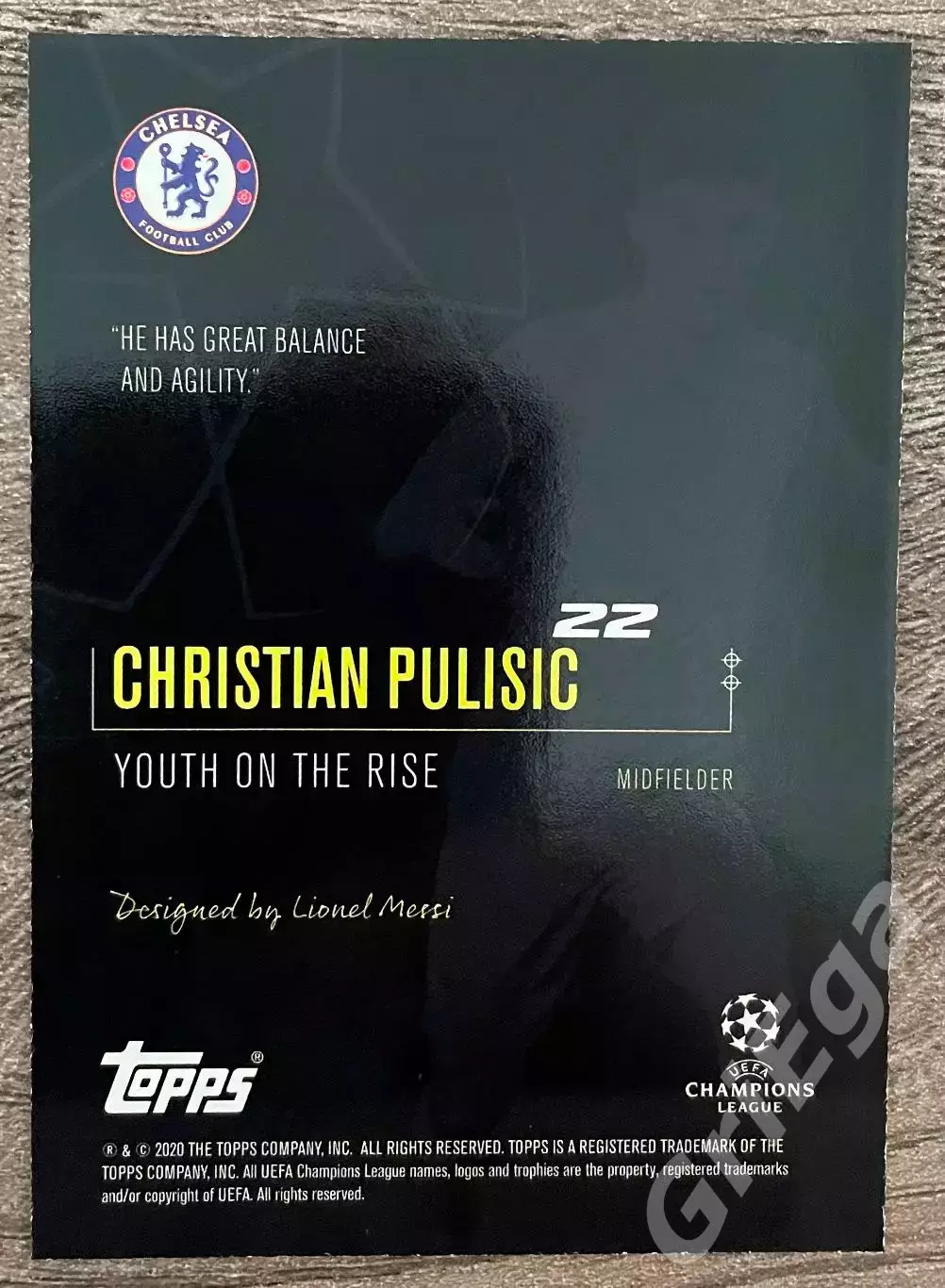 Футбол Карточка Christian Pulisic/Кристиан Пулишич (Chelsea/Челси) 1
