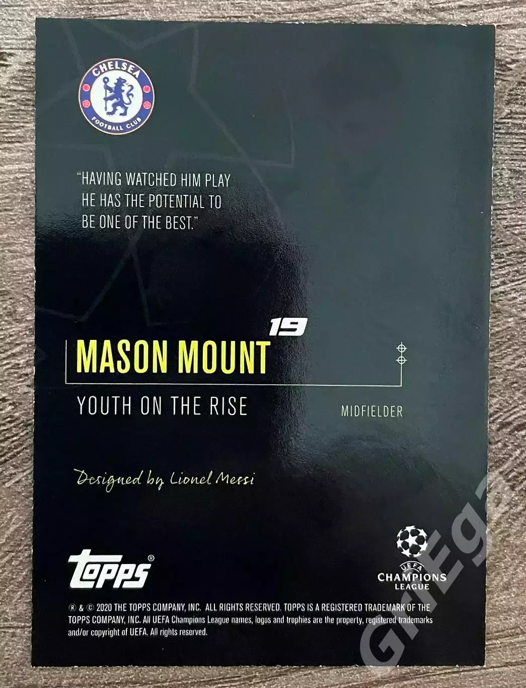 Футбол Карточка Mason Mount/Мейсон Маунт (Chelsea/Челси) 1