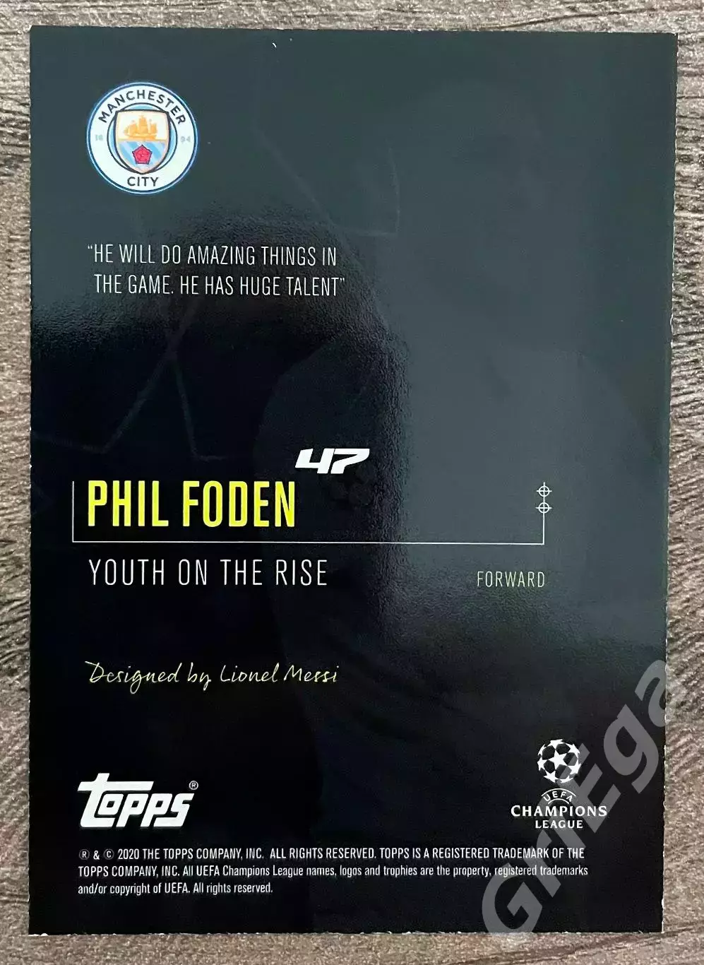 Футбол Карточка Phil Foden/Фил Фоден (Manchester City) 1