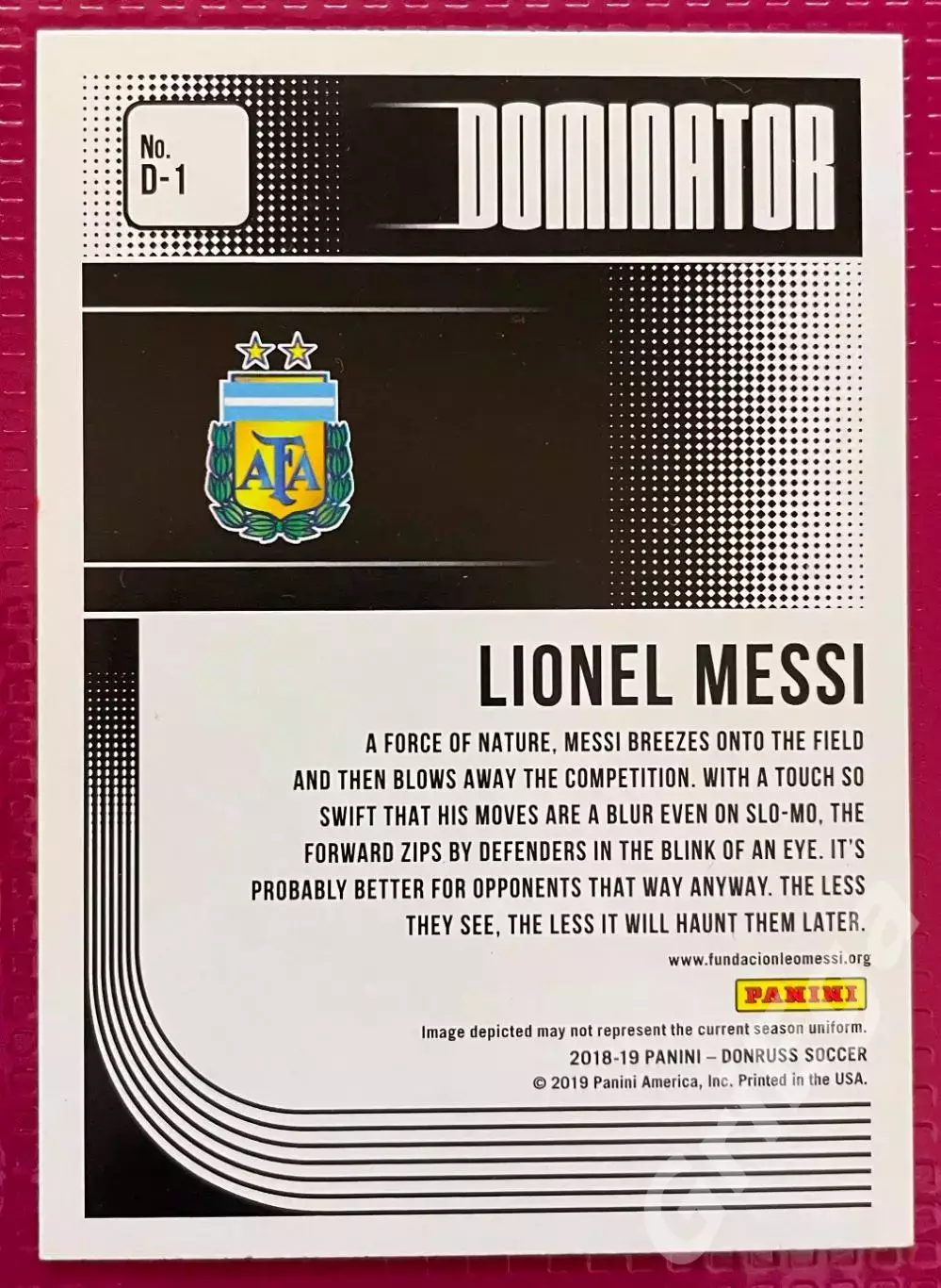 Футбол Карточка Лионель Месси/Lionel Messi (Argentina/Аргентина) Donruss Soccer 1