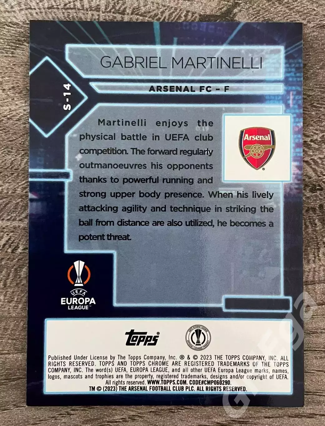Футбол Карточка Gabriel Martinelli/Габриэл Мартинелли (Arsenal/Арсенал) 1